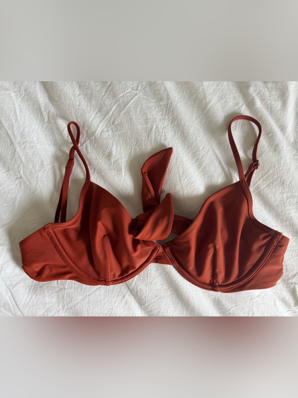 Abercrombie and Fitch Unlined Terracotta Tie Back Bikini Top